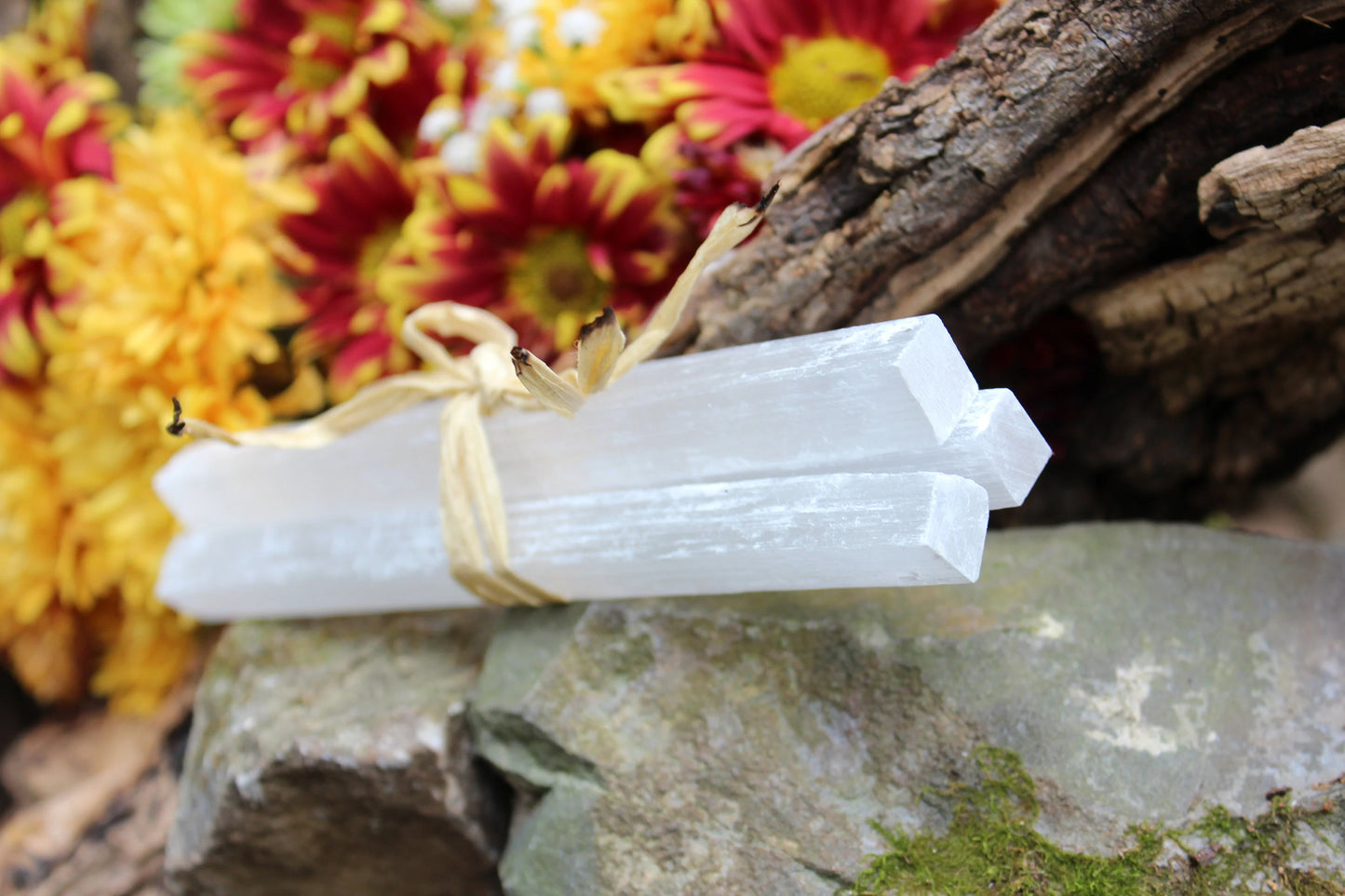 Selenite Crystal Wand Stick ~ 6” long by 1/2 “ Sq ~ Quality ~ Dream Protection ~ Home and Aura Cleansing ~ 3 piece bundles