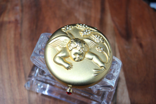 Vintage Estee Lauder Zodiac Makeup Compact ~ July ~ Ruby ~ Beautiful Like New from 90’s ~ Angel Verchiel The Angel of Desire ~ A Free Spirit