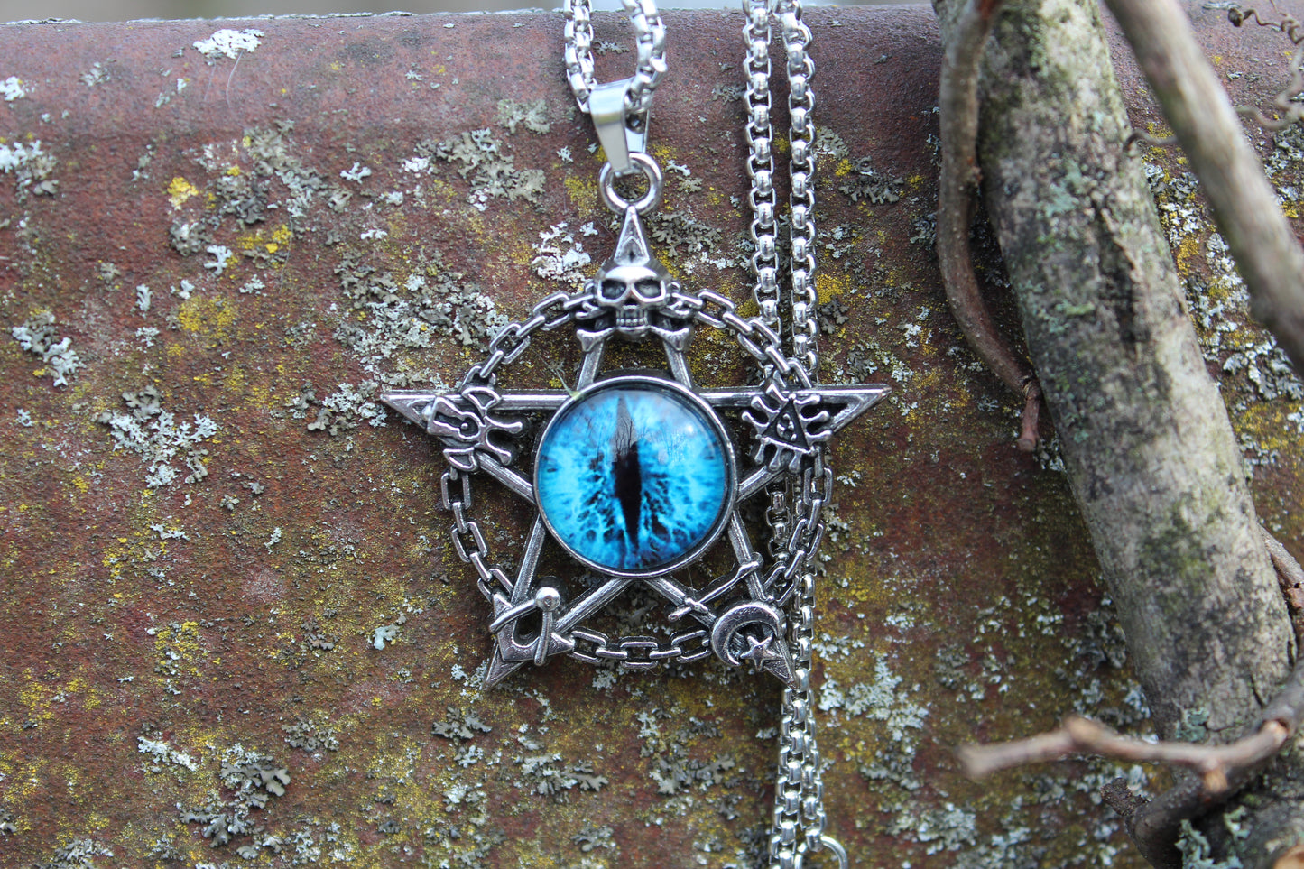 Dragons Eye Star Pendant w/ Chain ~ 16” L 2” Pendant ~ What will dragon reveal to YOU? 2024 is the Year of the Dragon ~