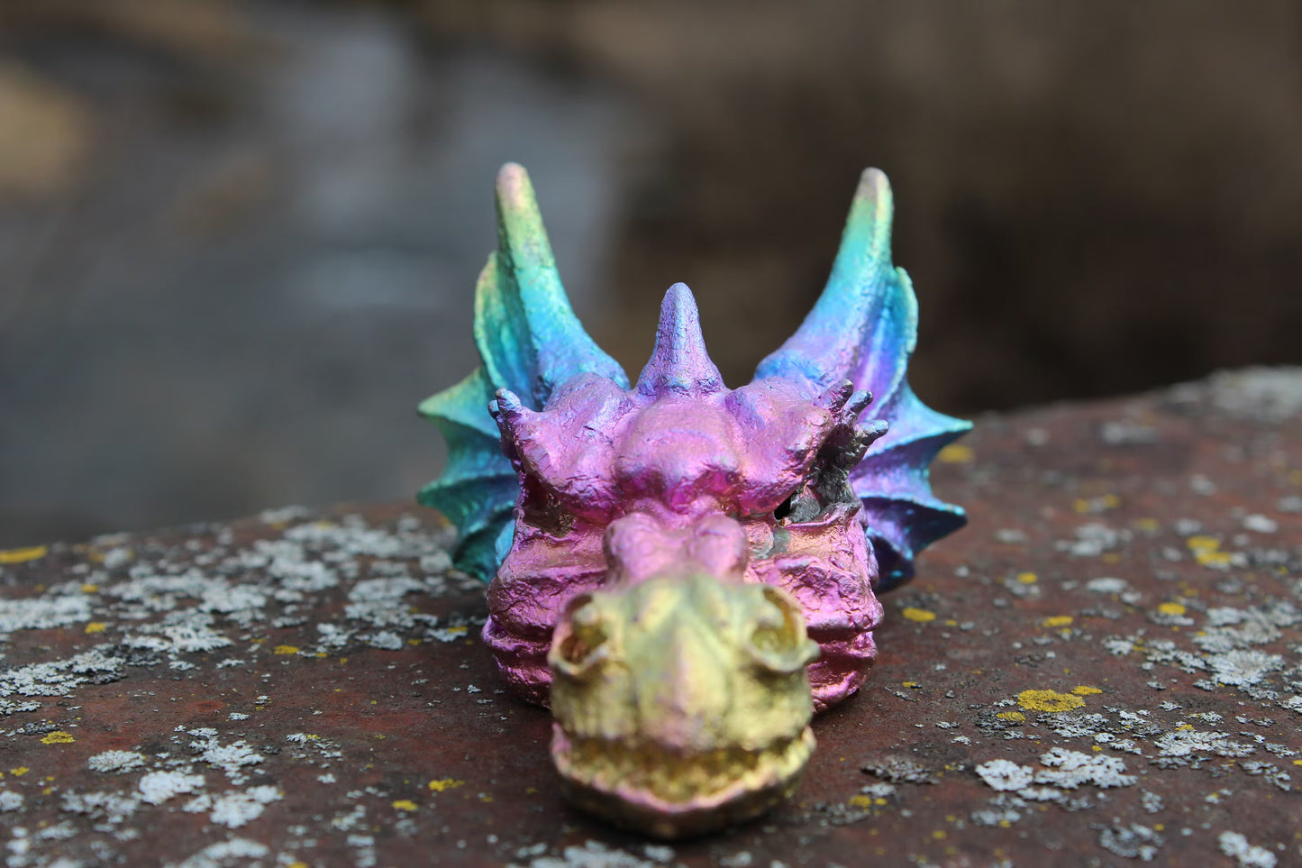 Bismuth Dragon Skull ~ 288 grams ~ 3.76”x1.80”x1.50”  ~ What will Dragon reveal to you? ~ 2024 Year of the Dragon ~