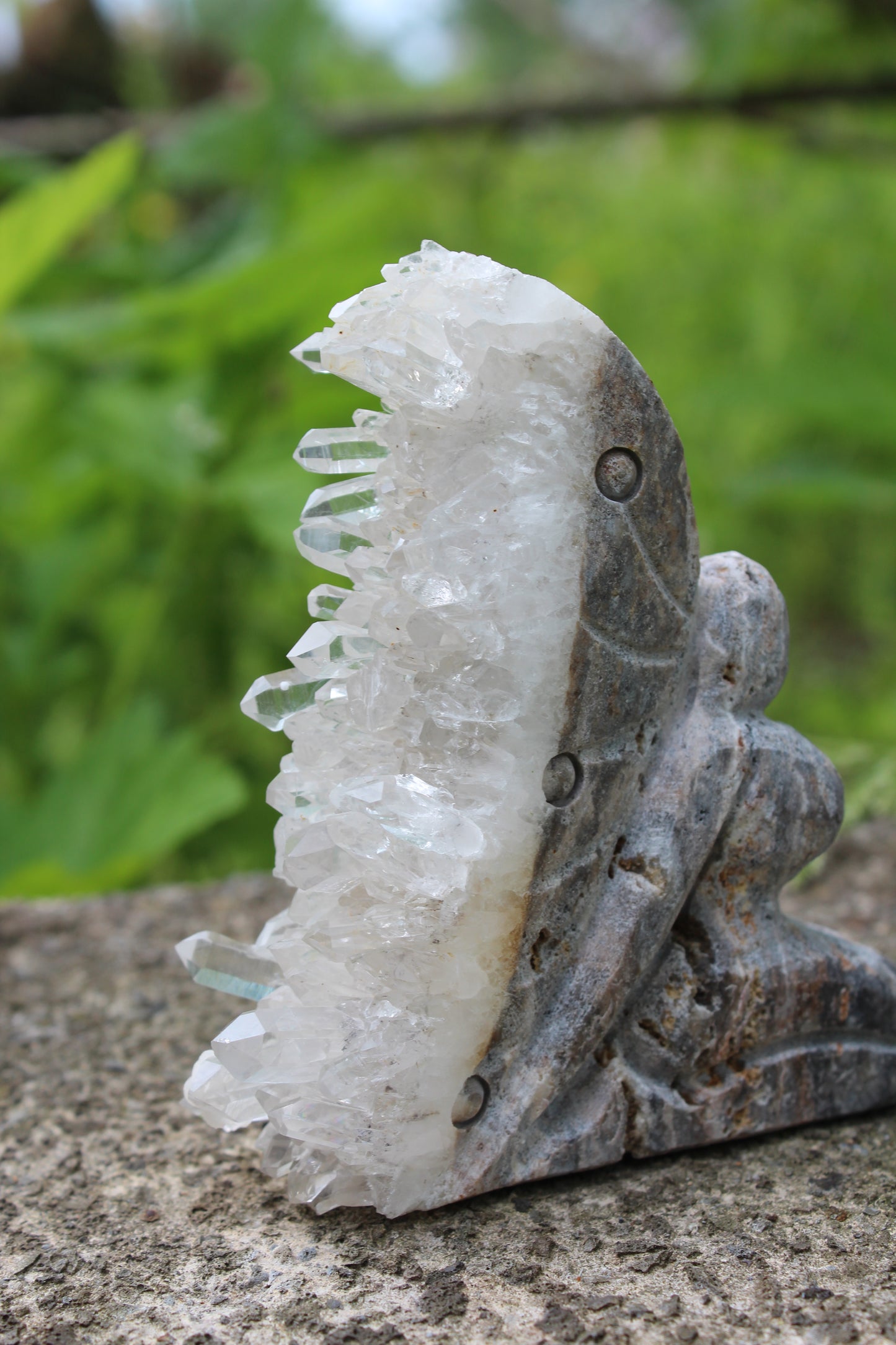 Clear Quartz Cluster Point Fairy Goddess 4”