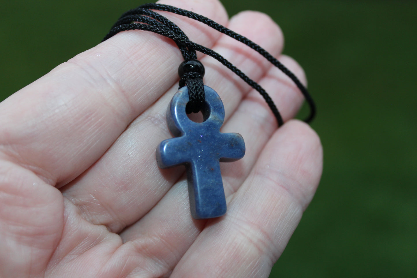 Sodalite Crystal Ankh Necklace