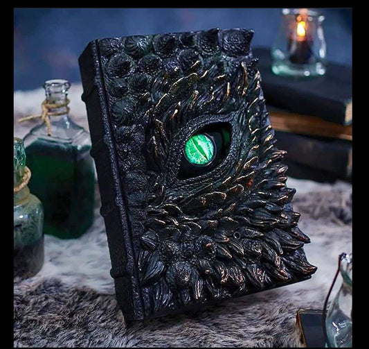 Dragon Eye Book End ~ Realistic ~ Green Marble Eye ~ Unique ~ 6”x3.4”x.75” ~