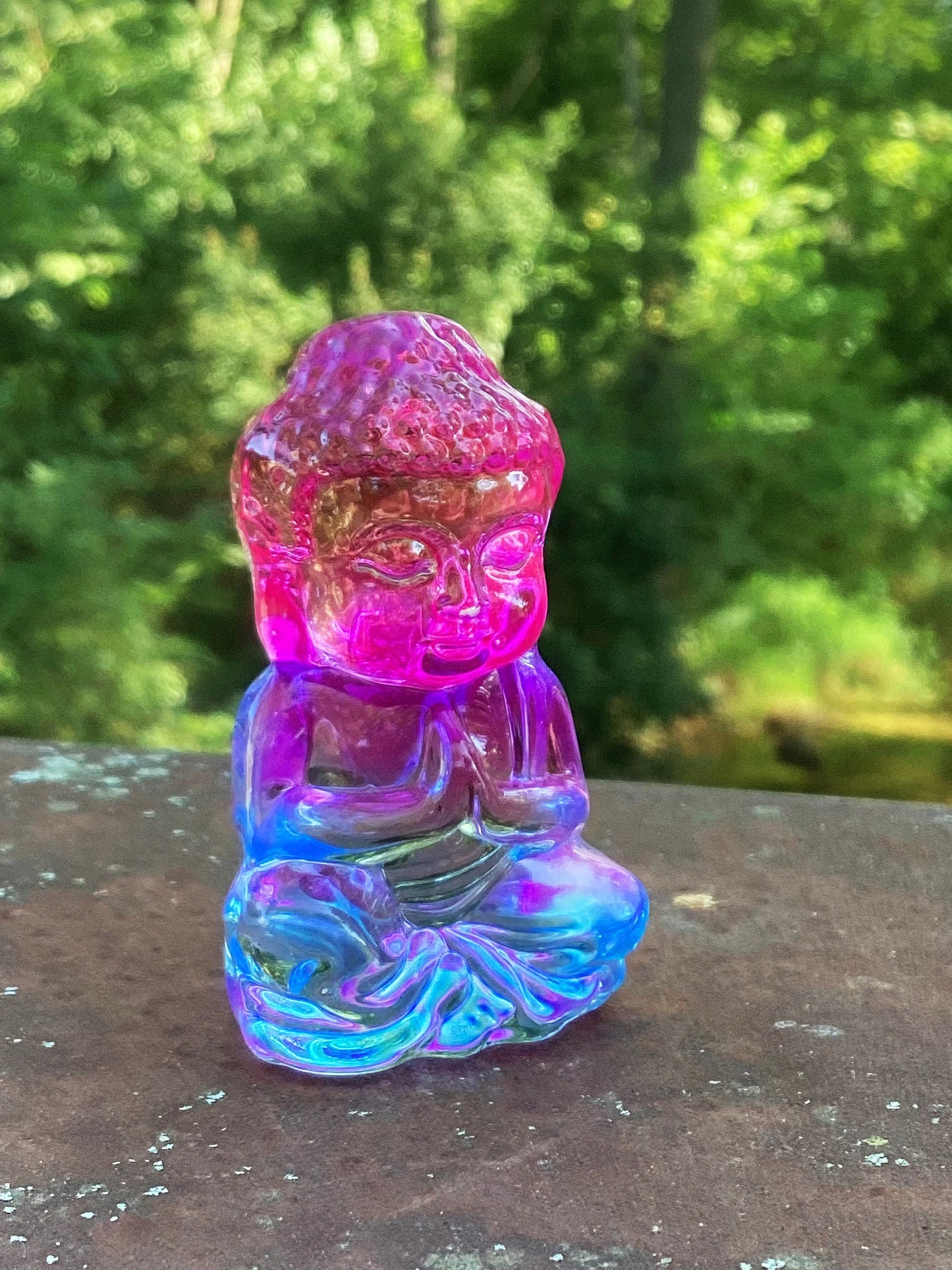 Glass Praying Buddha ~ Devotion and Faith ~ 2.23”x1.28”x1.06” 53 to 55 grams ~