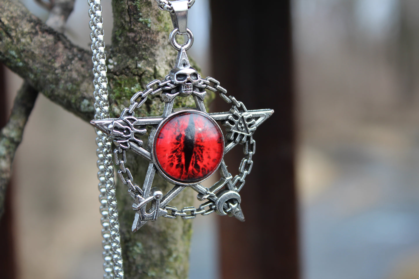 Dragons Eye Star Pendant w/ Chain ~ 16” L 2” Pendant ~ What will dragon reveal to YOU? 2024 is the Year of the Dragon ~