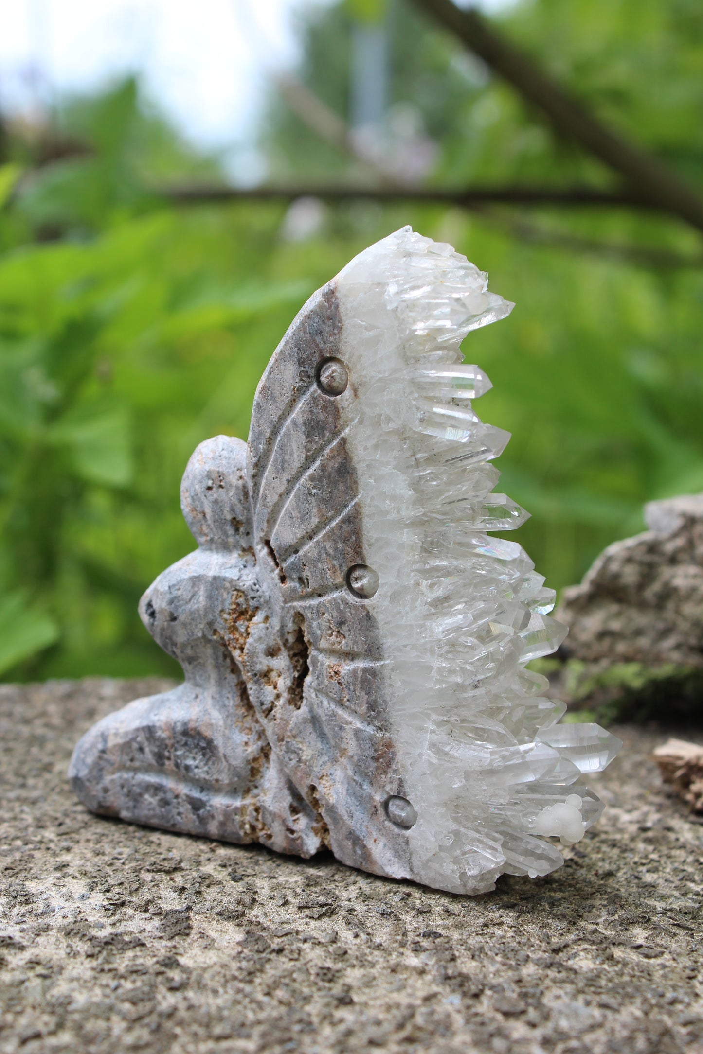 Clear Quartz Cluster Point Fairy Goddess 4”