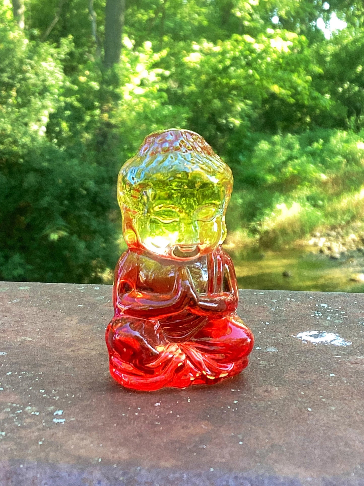 Glass Praying Buddha ~ Devotion and Faith ~ 2.23”x1.28”x1.06” 53 to 55 grams ~