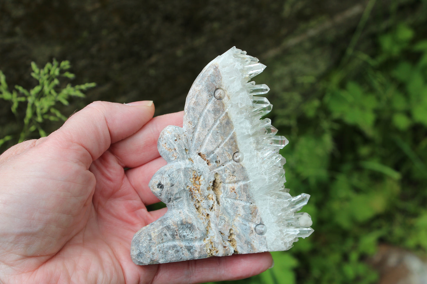 Clear Quartz Cluster Point Fairy Goddess 4”