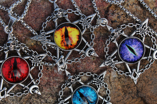 Dragons Eye Star Pendant w/ Chain ~ 16” L 2” Pendant ~ What will dragon reveal to YOU? 2024 is the Year of the Dragon ~