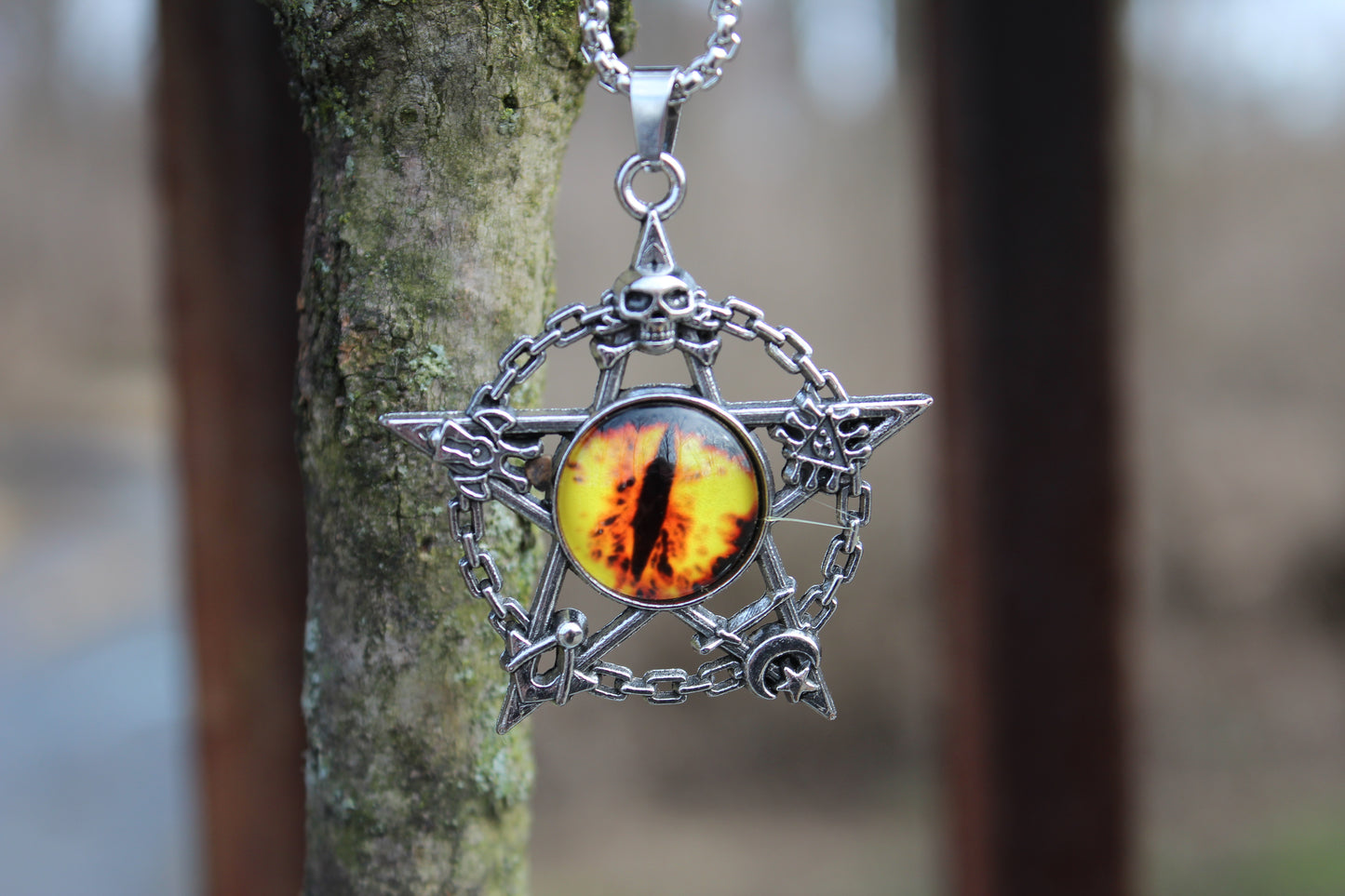 Dragons Eye Star Pendant w/ Chain ~ 16” L 2” Pendant ~ What will dragon reveal to YOU? 2024 is the Year of the Dragon ~